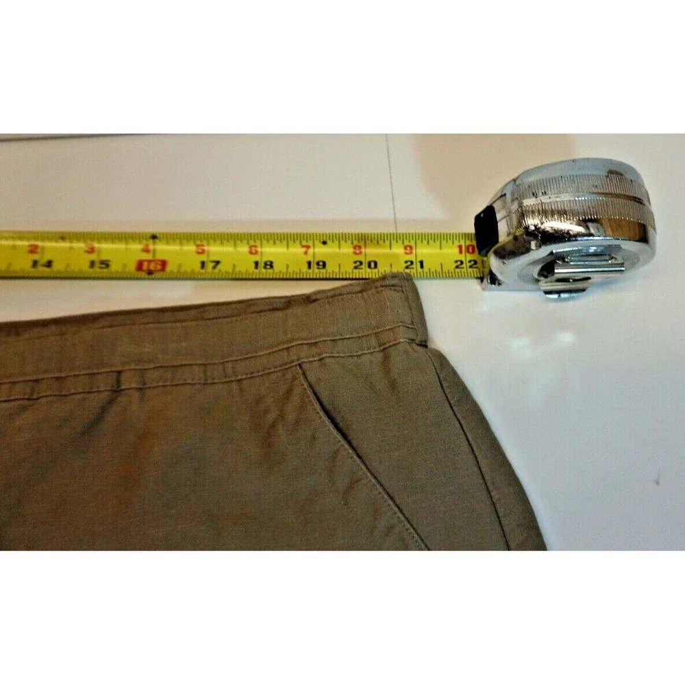 Cubavera Tan Linen Blend‎ Flat Front Drawstring Pants XXL x 27 Vacation